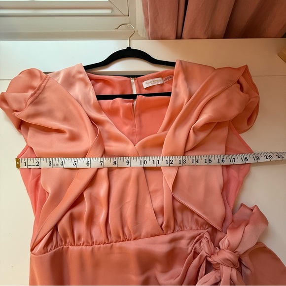 Ramy Brook Alexis Mini Faux Wrap Dress Peach Sz 6 - Picture 13 of 15